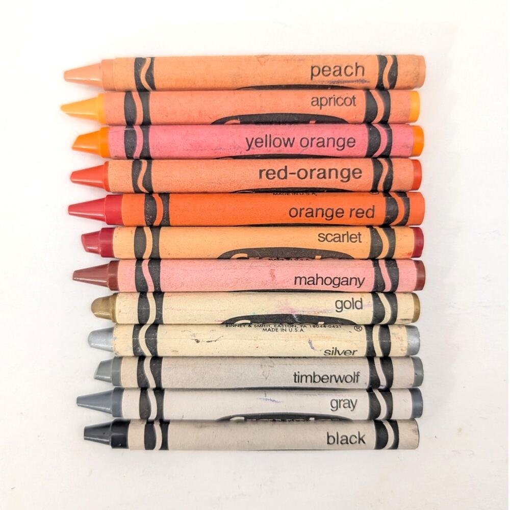Mixed Lot of 12 CRAYOLA Crayons Rare Retired Discontinued Colors Binney & Smith